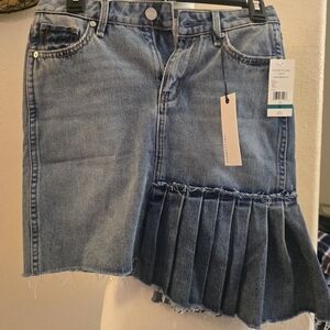 Habitual Denim Pleated Skirt - Blue